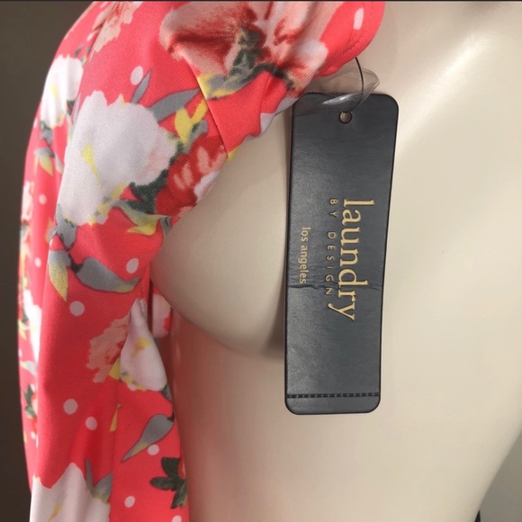 LAUNDRY BY DESIGN one piece Bright Coral Lace Up Swimsuit XS - Picture 6 of 16